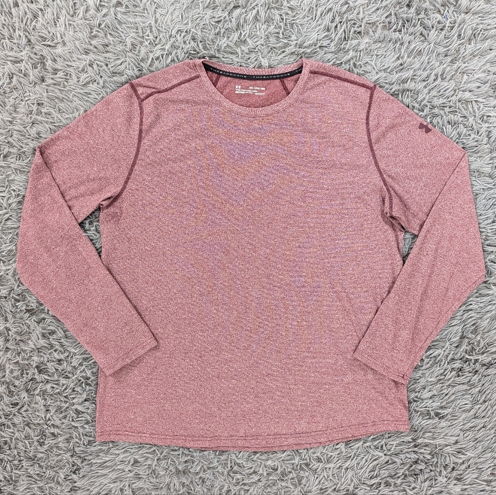 Under Armour Men's Long Sleeve Heathered Pink Performance Shirt